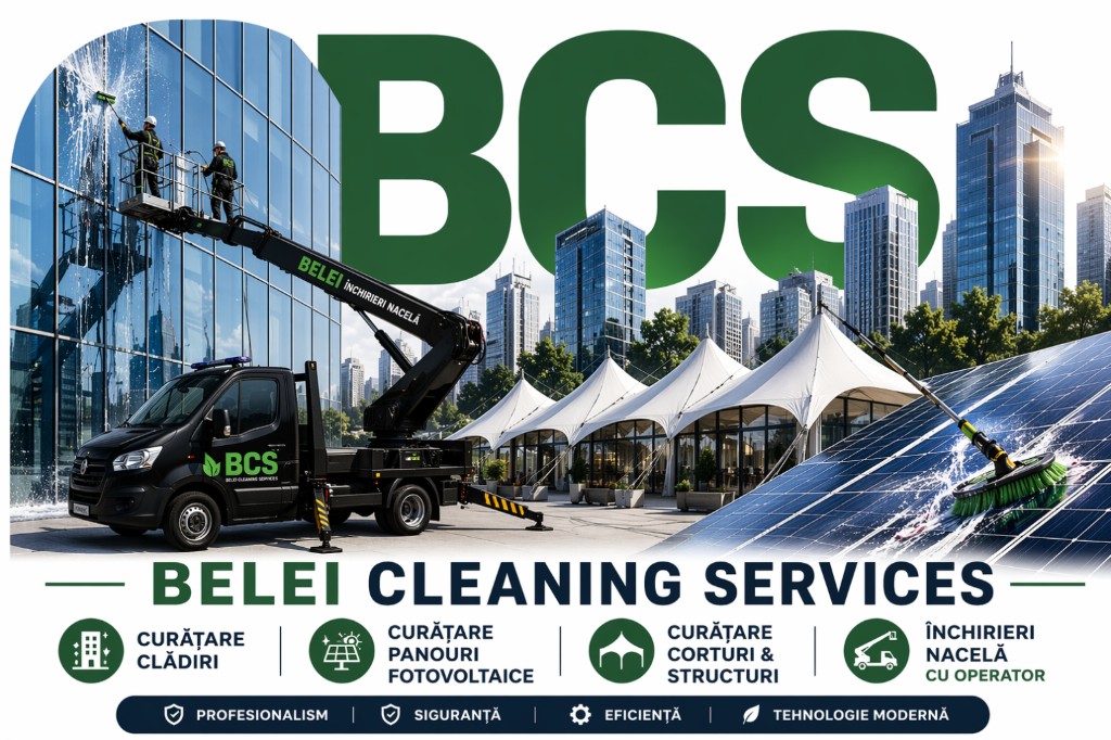 Belei Cleaning Solutions — curățenie clădiri, panouri fotovoltaice, corturi, nacelă